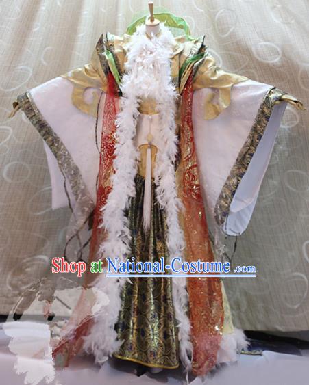 Ancient China Cosplay Imperial Emperor Costumes Swordsman Knight Embroidered Clothing for Men