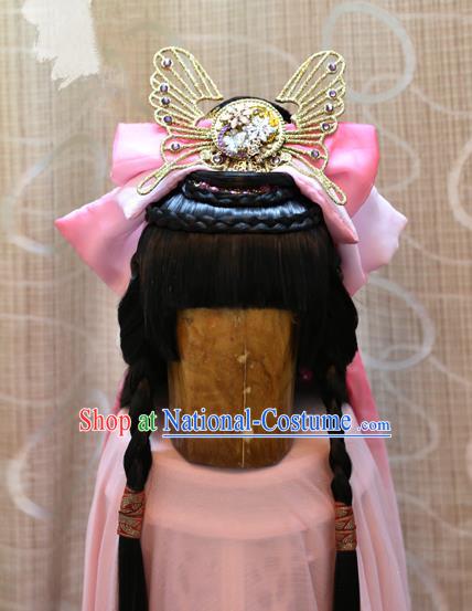 China Ancient Song Dynasty Cosplay Young Lady Wig and Hair Accessories