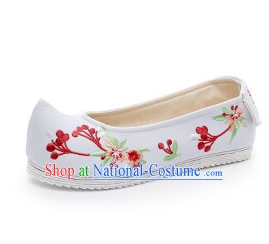 Asian Chinese Wedding Shoes Princess Shoes, Traditional China Handmade Hanfu Blue Embroidered Shoes