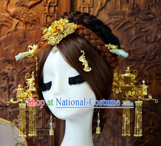 Chinese Handmade Classical Hair Accessories Hair Clip Ancient Phoenix Coronet Hairpins Complete Set for Women