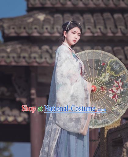 Ancient China Jin Dynasty Palace Lady Princess Embroidered Costume for Women