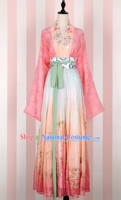 Ancient Chinese Song Dynasty Princess Embroidered Costume, China Ancient Palace Lady Clothing for Women