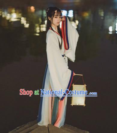 Ancient China Jin Dynasty Palace Lady Embroidered Costume for Women