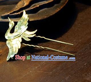 Chinese Handmade Classical Hair Accessories Ancient Bride Crane Hairpins for Women