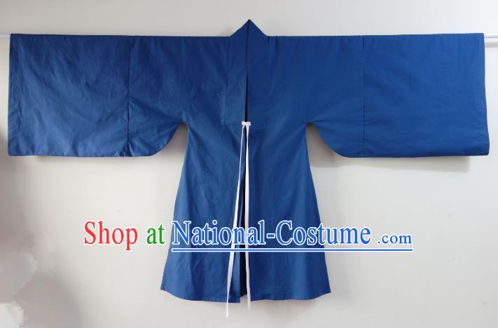 Ancient China Ming Dynasty Minister Costumes Blue Cape for Men