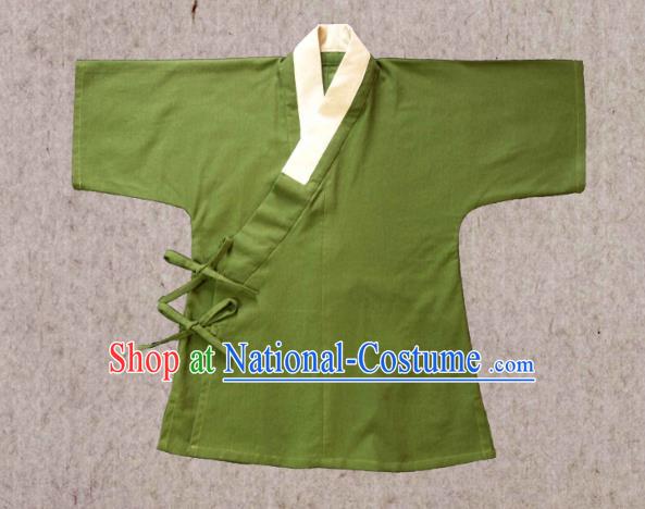 Ancient China Ming Dynasty Swordsman Costumes Hanfu Green Shirts for Men