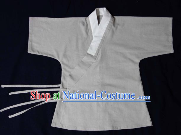 Ancient China Ming Dynasty Swordsman Costumes Hanfu Grey Shirts for Men