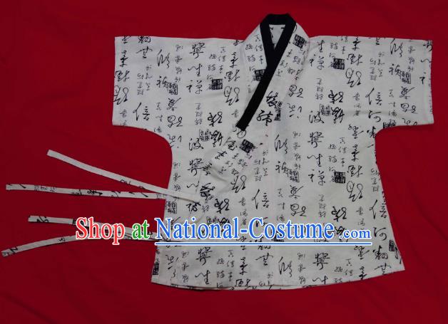 Ancient China Ming Dynasty Swordsman Costumes Hanfu Calligraphy Shirts for Men