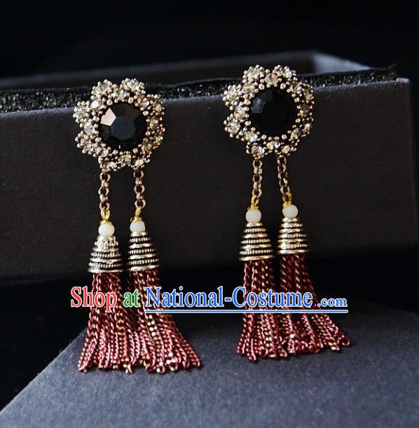 European Western Bride Vintage Jewelry Accessories Eardrop Renaissance Tassel Earrings for Women