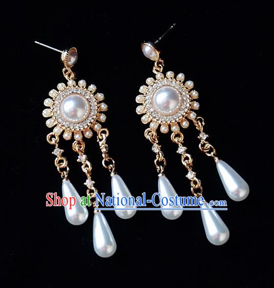 European Western Bride Vintage Jewelry Accessories Eardrop Renaissance Pearls Earrings for Women