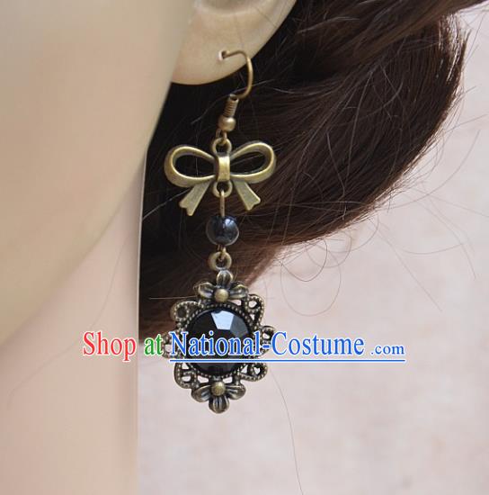 European Western Bride Vintage Accessories Eardrop Renaissance Black Gothic Earrings for Women