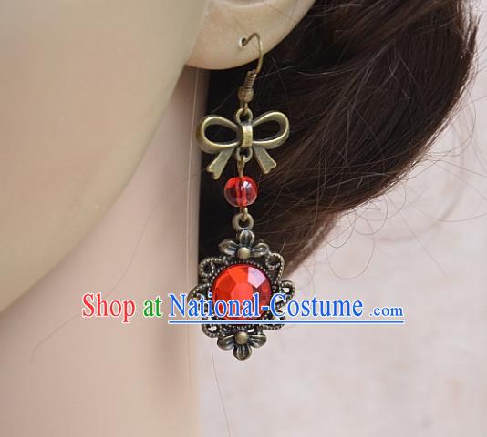 European Western Bride Vintage Accessories Eardrop Renaissance Red Gothic Earrings for Women