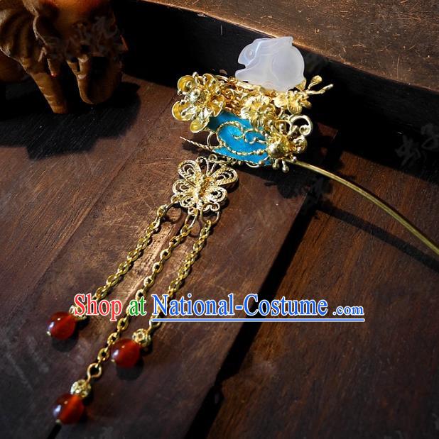 Chinese Handmade Classical Wedding Hairpins Ancient Hanfu Hair Accessories Tassel Step Shake for Women