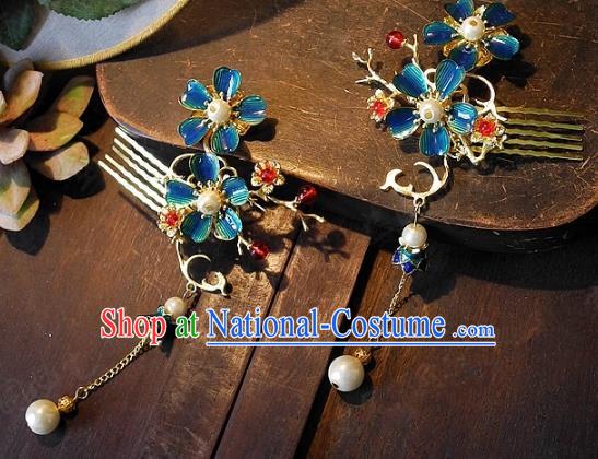 Chinese Handmade Classical Wedding Hairpins Ancient Hanfu Hair Accessories Hair Comb for Women