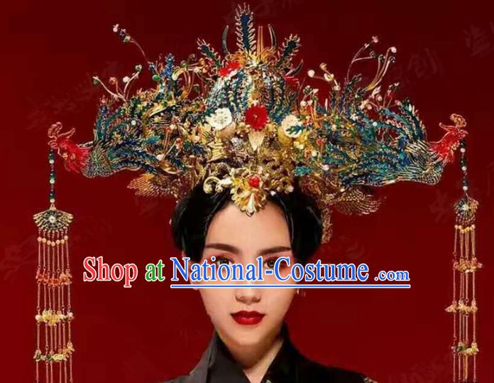 Chinese Handmade Classical Hairpins Ancient Hanfu Luxurious Phoenix Coronet Hair Accessories for Women