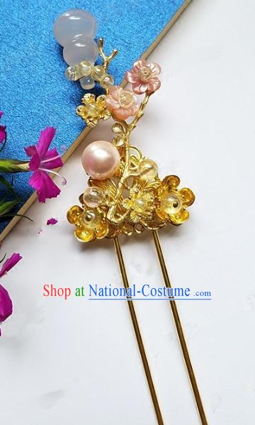 Chinese Handmade Classical Calabash Hairpins Ancient Hanfu Headdress Hair Accessories for Women