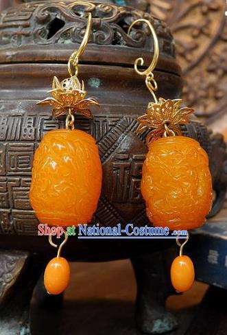 Asian Chinese Traditional Handmade Jewelry Accessories Beeswax Earrings for Women