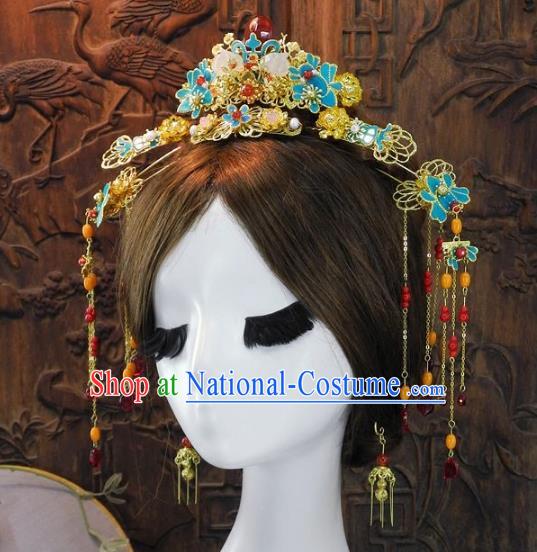 Chinese Handmade Classical Hairpins Ancient Hanfu Xiuhe Headdress Hair Accessories for Women