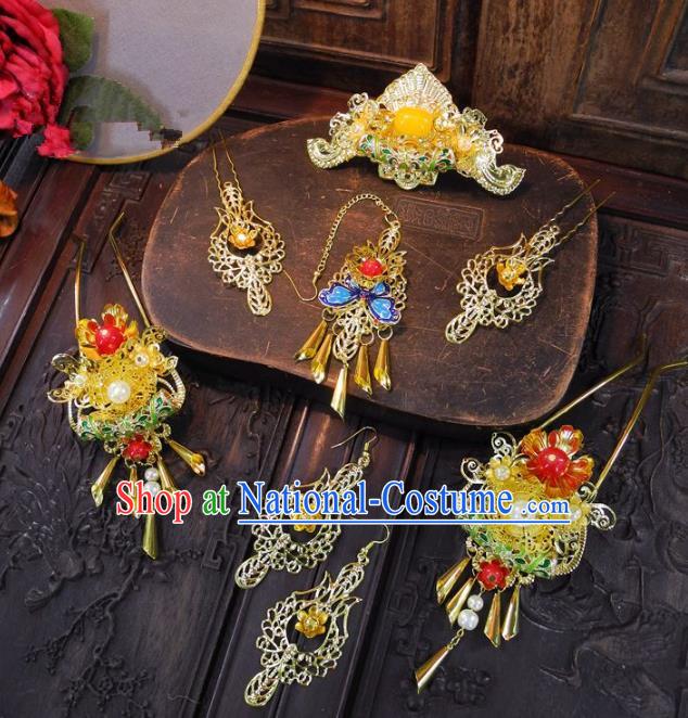 Chinese Handmade Classical Hairpins Ancient Hanfu Wedding Headdress Hair Accessories for Women