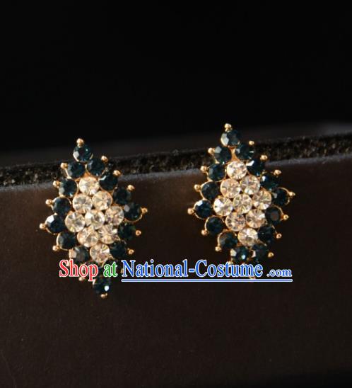 European Western Bride Vintage Accessories Eardrop Renaissance Crystal Rhombus Earrings for Women