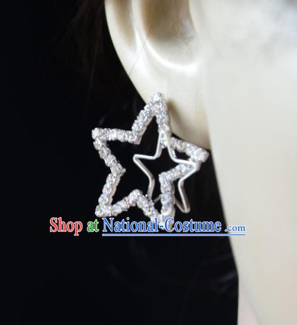 European Western Bride Vintage Accessories Eardrop Renaissance Crystal Star Earrings for Women