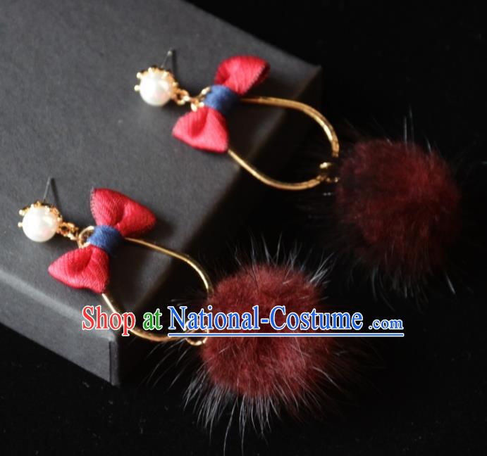 European Western Bride Vintage Accessories Eardrop Renaissance Bowknot Venonat Earrings for Women