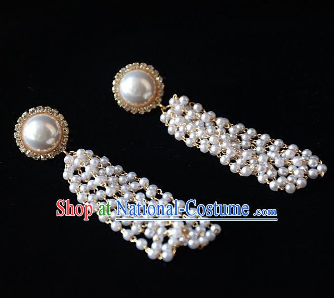 European Western Bride Vintage Accessories Pearls Eardrop Renaissance Crystal Earrings for Women