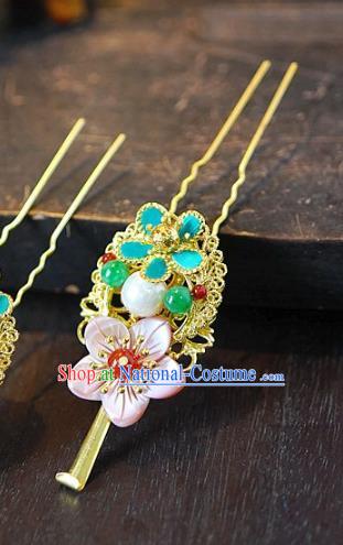 Chinese Handmade Classical Hair Accessories Flowers Hair Clip Ancient Hanfu Hairpins for Women