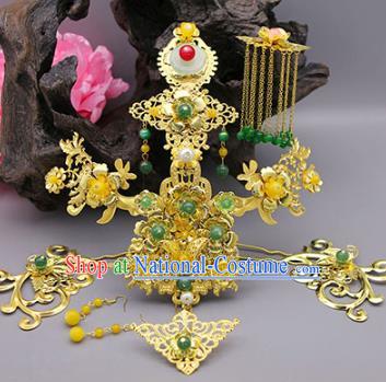 Traditional Handmade Chinese Ancient Classical Hair Accessories Wedding Phoenix Coronet Hairpins for Women