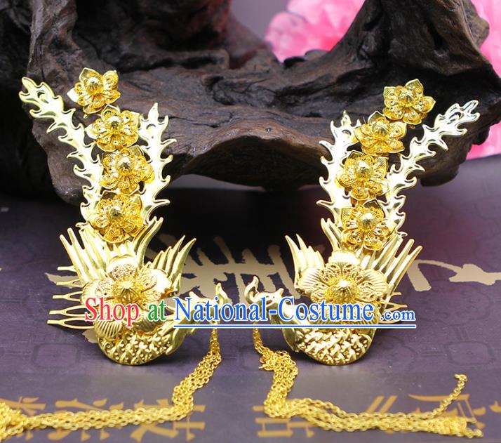 Traditional Handmade Chinese Ancient Classical Hair Accessories Phoenix Hair Comb Hairpins for Women