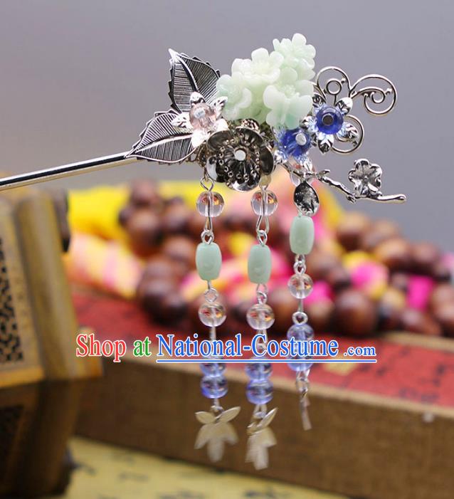 Handmade Chinese Ancient Princess Hair Accessories Tassel Step Shake Hairpins for Women