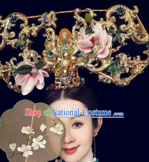 Chinese Handmade Classical Hair Accessories Qing Dynasty Phoenix Coronet Ancient Hanfu Hairpins for Women