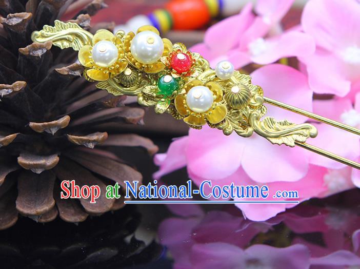 Handmade Chinese Ancient Palace Lady Hair Accessories Hanfu Golden Hairpins for Women