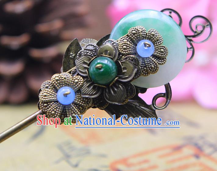 Handmade Chinese Ancient Palace Lady Hair Accessories Hanfu Jade Hairpins for Women