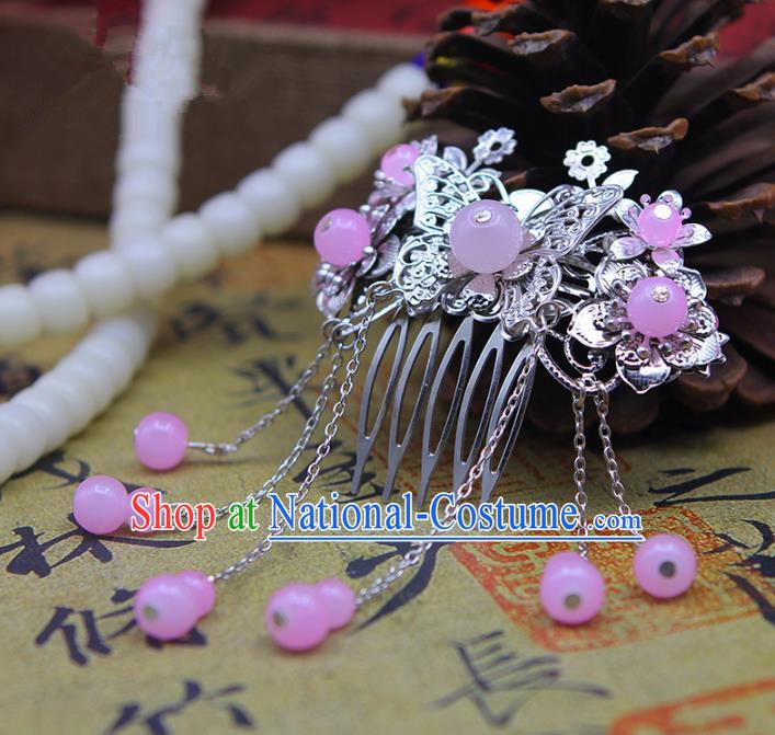 Handmade Chinese Ancient Palace Lady Hair Accessories Hanfu Hairpins Butterfly Hair Comb for Women