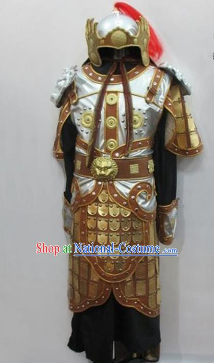 Traditional Ancient Chinese General Helmet and Armour Clothing for Men