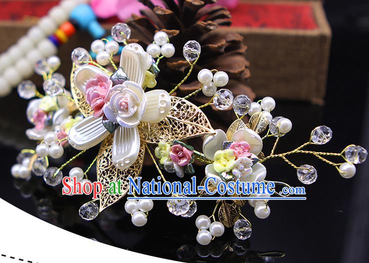 Handmade Chinese Ancient Palace Lady Hair Accessories Hanfu Hairpins Flowers Hair Stick for Women