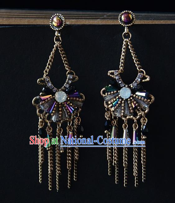 European Western Bride Vintage Sector Eardrop Accessories Renaissance Tassel Earrings for Women