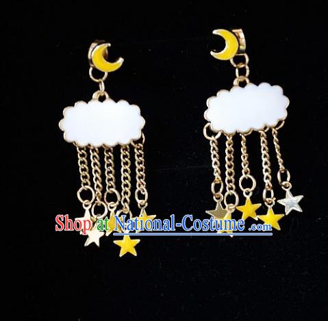 European Western Bride Vintage Moon Cloud Earbob Accessories Renaissance Earrings for Women