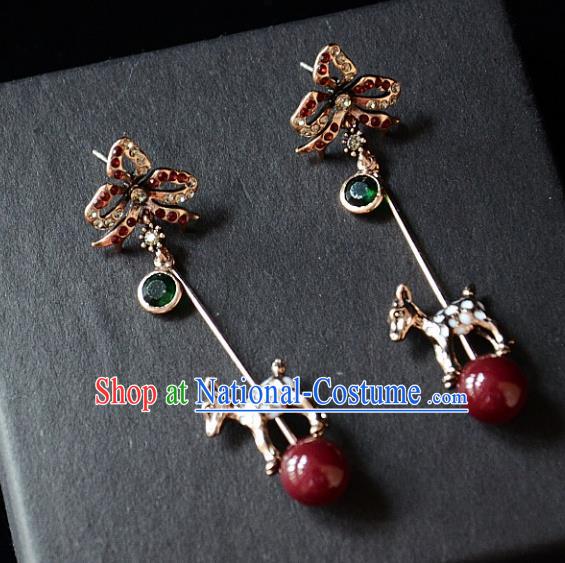 European Western Bride Vintage Crystal Earbob Accessories Renaissance Earrings for Women