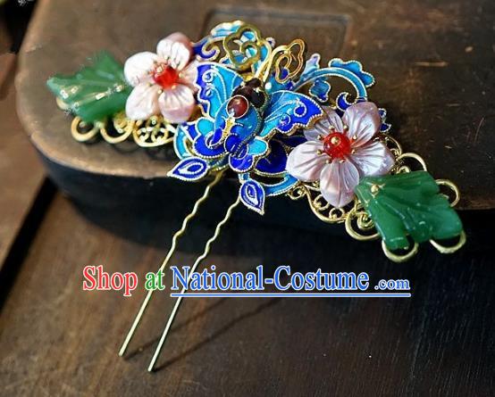 Chinese Handmade Classical Hair Accessories Ancient Hanfu Cloisonne Hairpins Hair Clip for Women