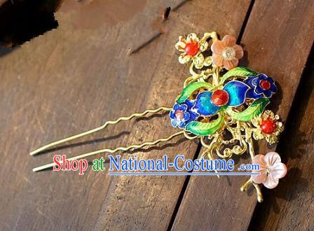 Chinese Handmade Classical Hair Accessories Ancient Hanfu Hairpins Cloisonne Hair Clip for Women