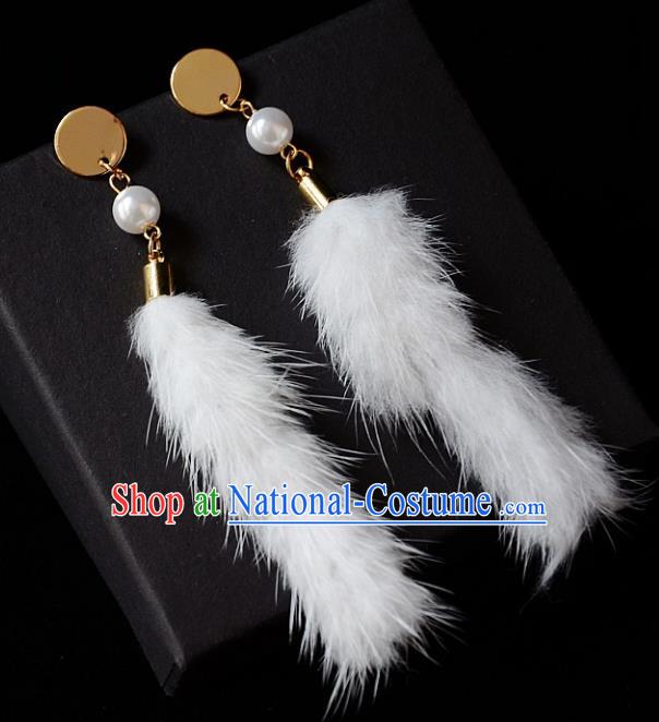 European Western Bride Vintage Accessories Renaissance White Earrings for Women