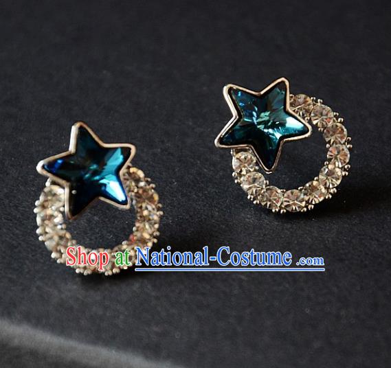 European Western Bride Vintage Accessories Renaissance Crystal Star Bohemia Earrings for Women