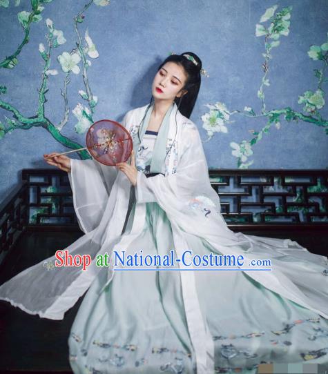 China Ancient Tang Dynasty Palace Princess Embroidered Costume Complete Set for Women