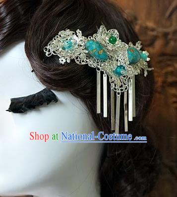 Chinese Handmade Classical Wedding Hair Accessories Ancient Hanfu Tassel Side Hairpins for Women