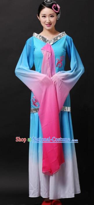 Traditional Chinese Classical Dance Water Sleeve Costume, China Folk Dance Yangko Clothing for Women