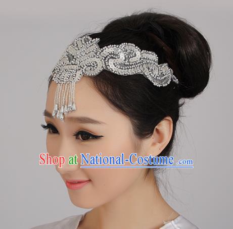 Chinese Classical Yangge Folk Fan Dance Hair Accessories Yangko Tassel Headwear for Women