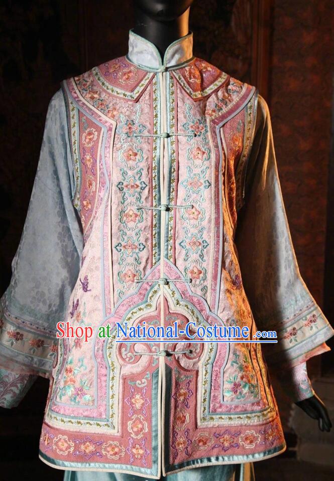 Traditional Chinese Qing Dynasty Manchu Princess Embroidered Costume for Women