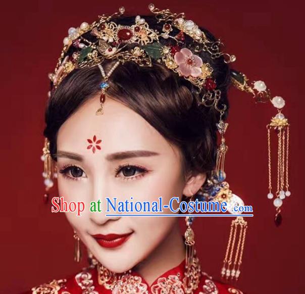 Chinese Handmade Classical Hairpins Frontlet Ancient Hanfu Wedding Hair Accessories for Women